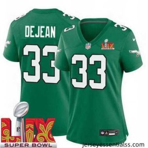 Philadelphia Eagles Cooper DeJean #33 Kelly Green 2024 2025 Super Bowl LIX F.U.S.E Stitched NFL Jersey