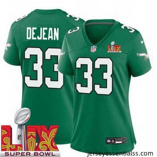 Women-Philadelphia-Eagles-Cooper-DeJean-33-Kelly-Green-2024-2025-Super-Bowl-LIX-F-U-S-E-Stitched-NFL-Jersey-888490_23971_550X550
