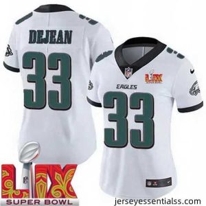 Philadelphia Eagles Cooper DeJean #33 White 2024 2025 Super Bowl LIX F.U.S.E Stitched NFL Jersey