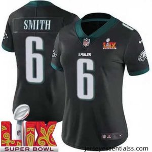 Philadelphia Eagles DeVonta Smith #6 Black 2024 2025 Super Bowl LIX F.U.S.E Stitched NFL Jersey