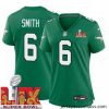 Philadelphia Eagles DeVonta Smith #6 Kelly Green 2024 2025 Super Bowl LIX F.U.S.E Stitched NFL Jersey
