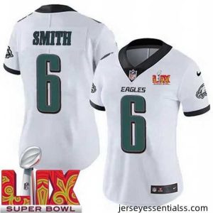 Philadelphia Eagles DeVonta Smith #6 White 2024 2025 Super Bowl LIX F.U.S.E Stitched NFL Jersey