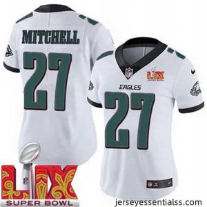 Philadelphia Eagles Quinyon Mitchell #27 White 2024 2025 Super Bowl LIX F.U.S.E Stitched NFL Jersey