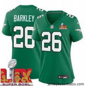 Philadelphia Eagles Saquon Barkley #26 Kelly Green 2024 2025 Super Bowl LIX F.U.S.E Stitched NFL Jersey