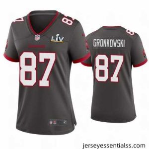 Rob Gronkowski Buccaneers Pewter Super Bowl Lv Game Jersey