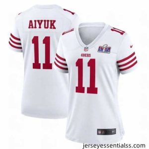 San Francisco 49ers 11 Brandon Aiyuk White 2023 F.U.S.E  Vapor Limited Stitched Football 2024 Super Bowl LVIII Jersey