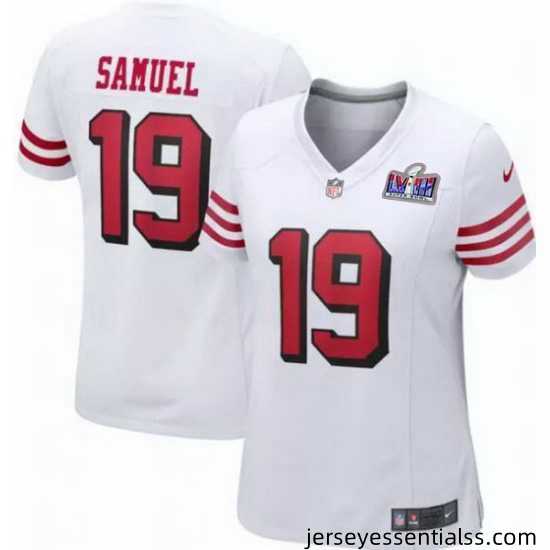 Women-San-Francisco-49ers-19-Deebo-Samuel-White-Throwback-2023-F-U-S-E-Vapor-Untouchable-Limited-Stitched-Football-2024-Super-Bowl-LVIII-Jersey-865401_23756_550X550
