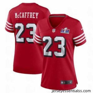 San Francisco 49ers 23 Christian McCaffrey New Red 2023 F.U.S.E  Vapor Untouchable Limited Stitched Football 2024 Super Bowl LVIII Jersey