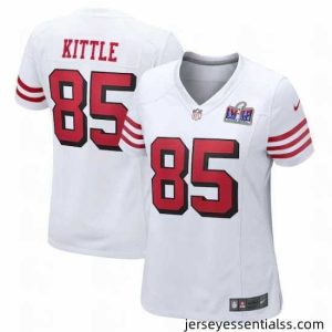 San Francisco 49ers 85 George Kittle New White 2023 F.U.S.E  Vapor Untouchable Limited Stitched Football 2024 Super Bowl LVIII Jersey