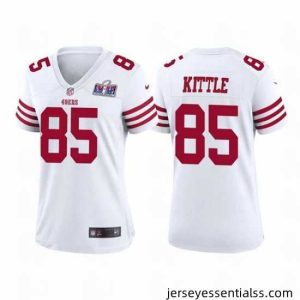 San Francisco 49ers 85 George Kittle White 2023 F.U.S.E  Vapor Untouchable Limited Stitched Football 2024 Super Bowl LVIII Jersey