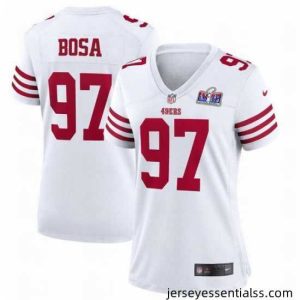 San Francisco 49ers 97 Nick Bosa White 2023 F.U.S.E  Vapor Untouchable Limited Stitched Football 2024 Super Bowl LVIII Jersey