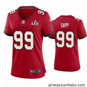 Warren Sapp Buccaneers Red Super Bowl Lv Game Jersey