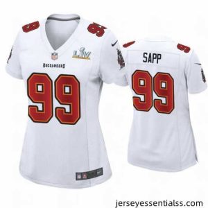 Warren Sapp Buccaneers White Super Bowl Lv Game Fashion Jersey