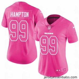 Womens Nike Bears #99 Dan Hampton Pink  Stitched NFL Limited Rush Fashion Jersey