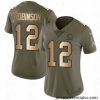 Womens Nike Chicago Bears 12 Allen Robinson Limited OliveGold 2017 Salute to Service NFL Jersey