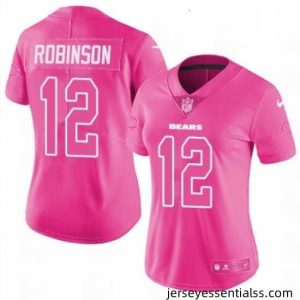 Womens Nike Chicago Bears 12 Allen Robinson Limited Pink Rush Fashion NFL Jersey