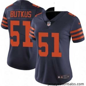 Womens Nike Chicago Bears 51 Dick Butkus Elite Navy Blue Alternate NFL Jersey