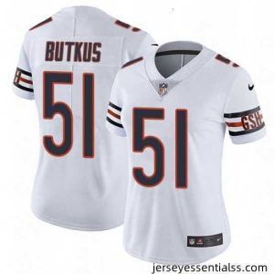 Womens Nike Chicago Bears 51 Dick Butkus White Vapor Untouchable Limited Player NFL Jersey