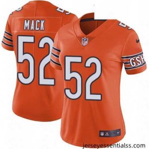 Womens Nike Chicago Bears 52 Khalil Mack Orange Alternate Vapor Untouchable Limited Player NFL Jersey