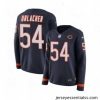 Womens Nike Chicago Bears 54 Brian Urlacher Limited Navy Blue Therma Long Sleeve NFL Jersey