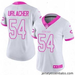 Womens Nike Chicago Bears 54 Brian Urlacher Limited WhitePink Rush Fashion NFL Jersey