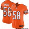 Womens Nike Chicago Bears 58 Roquan Smith Limited Orange Rush Vapor Untouchable NFL Jersey