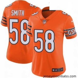 Womens Nike Chicago Bears 58 Roquan Smith Limited Orange Rush Vapor Untouchable NFL Jersey