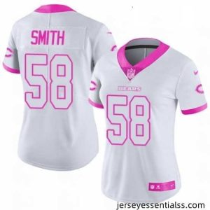 Womens Nike Chicago Bears 58 Roquan Smith Limited Pink Rush Fashion NFL Jersey