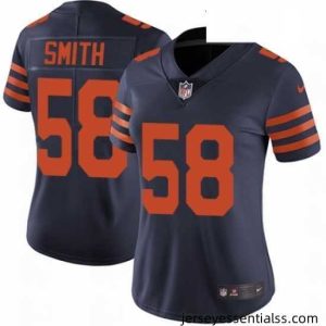 Womens Nike Chicago Bears 58 Roquan Smith Navy Blue Alternate Vapor Untouchable Limited Player NFL Jersey