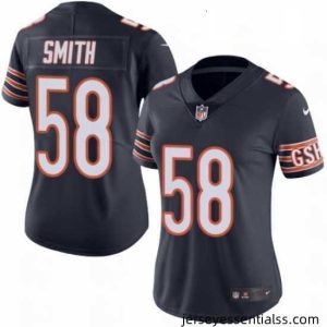 Womens Nike Chicago Bears 58 Roquan Smith Navy Blue Team Color Vapor Untouchable Limited Player NFL Jersey
