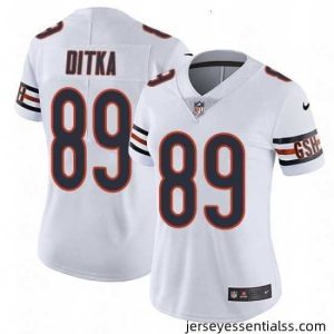 Womens Nike Chicago Bears 89 Mike Ditka Elite White NFL Jersey