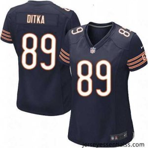 Womens Nike Chicago Bears 89 Mike Ditka Game Navy Blue Team Color NFL Jersey