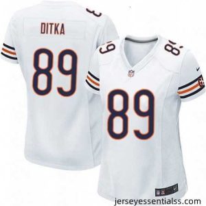 Womens Nike Chicago Bears 89 Mike Ditka Game White NFL Jersey
