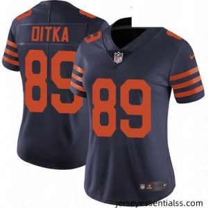 Womens Nike Chicago Bears 89 Mike Ditka Navy Blue Alternate Vapor Untouchable Limited Player NFL Jersey