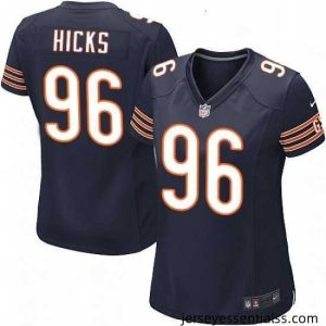 Womens Nike Chicago Bears 96 Akiem Hicks Game Navy Blue Team Color NFL Jersey