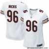 Womens Nike Chicago Bears 96 Akiem Hicks Game White NFL Jersey