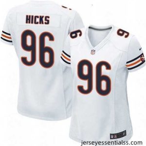 Womens Nike Chicago Bears 96 Akiem Hicks Game White NFL Jersey