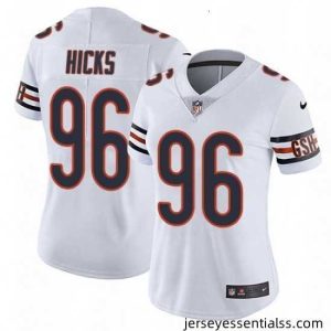 Womens Nike Chicago Bears 96 Akiem Hicks White Vapor Untouchable Limited Player NFL Jersey