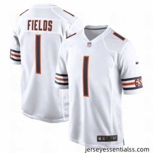 Chicago Bears #1 Justin Fields Nike White 2021 NFL Draft First Round Pick Alternate Limited Jersey