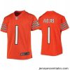 Chicago Bears 1 Justin Fields Orange Jersey