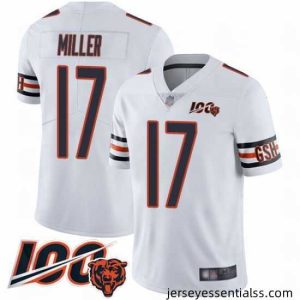 Chicago Bears 17 Anthony Miller White Vapor Untouchable Limited Player 100th Season Football Jersey