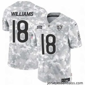 Chicago Bears 18 Caleb Williams 2024 F.U.S.E Arctic Camo Salute To Service Limited Stitched Football Jersey