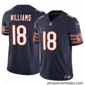 Chicago Bears 18 Caleb Williams Navy 2024 Draft F.U.S.E Vapor Stitched Football Jersey