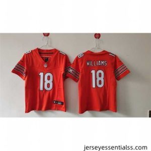 Chicago Bears 18 Caleb Williams Orange 2024 Draft F.U.S.E Vapor Stitched Football Jersey