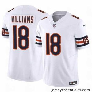 Chicago Bears 18 Caleb Williams White 2024 Draft F.U.S.E Vapor Stitched Football Jersey