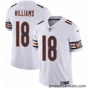 Chicago Bears 18 Caleb Williams White 2024 Draft Vapor Stitched Football Jersey