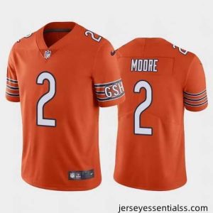 Chicago Bears 2 D J  Moore Orange Vapor Untouchable Stitched Football Jersey