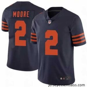 Chicago Bears 2 DJ Moore Navy Vapor Limited Stitched NFL Jersey