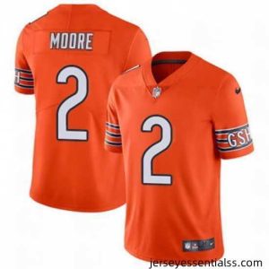 Chicago Bears 2 DJ Moore Orange Vapor Limited Stitched NFL Jersey