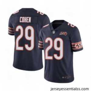 Chicago Bears 29 Tarik Cohen Navy Blue Team Color 100th Season Limited Football Jersey